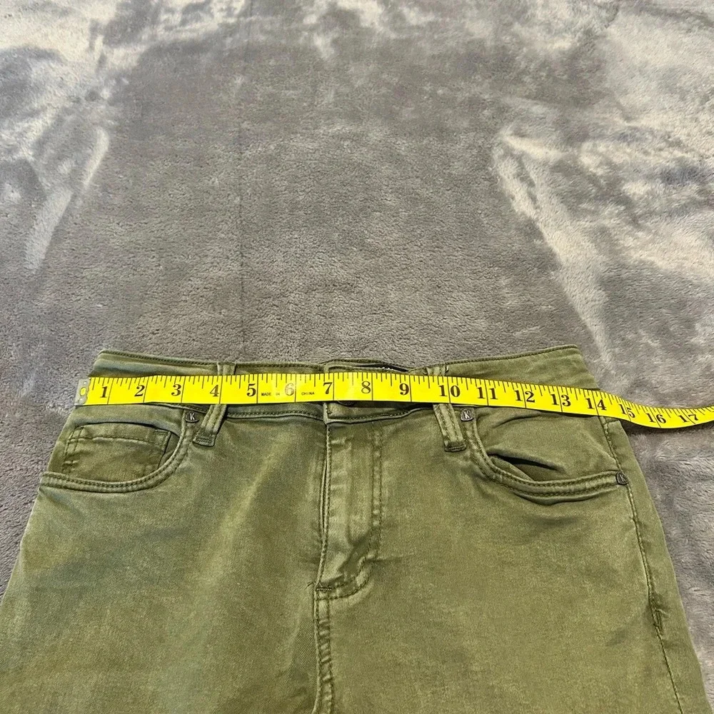 KUT women’s stretch Army green straight leg twill chino pants size 4 - Picture 6 of 8